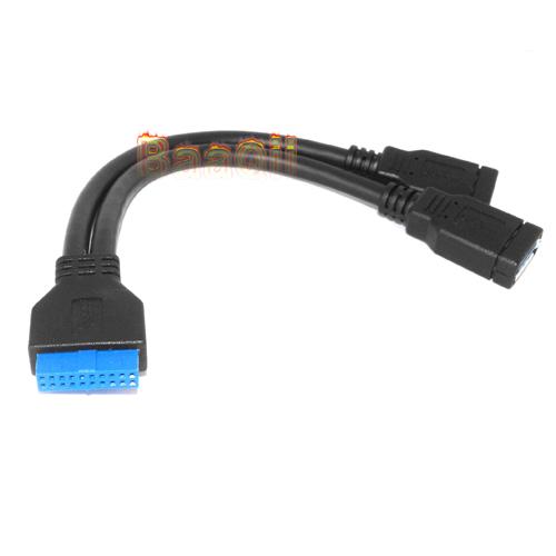 USB 3 0 Type A Female Port to Motherboard 20 Pin 20pin Cable Adapter ...