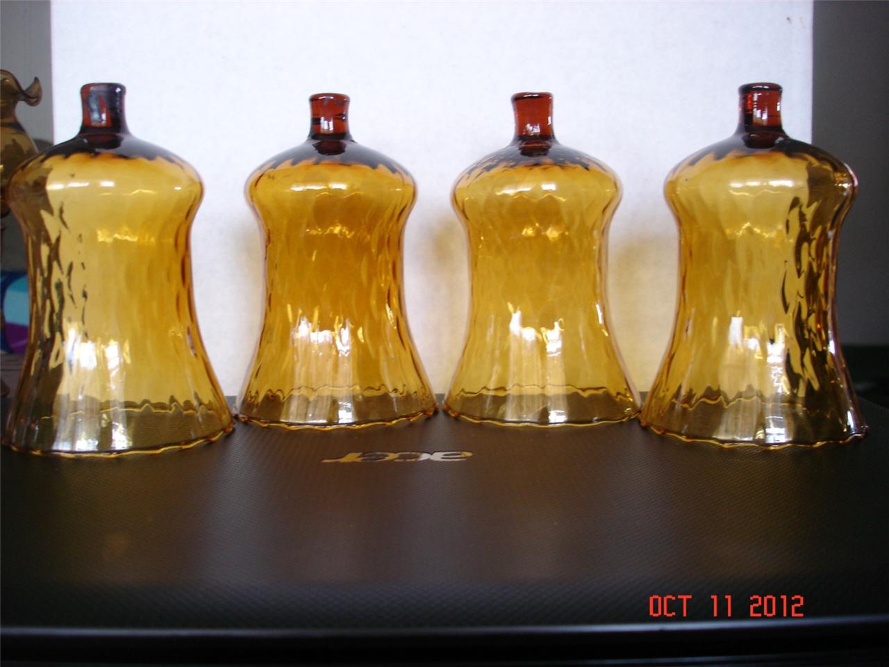 4 VINTAGE HOMCO HOME INTERIOR AMBER VOTIVE CUPS CANDLE HOLDERS TALL eBay