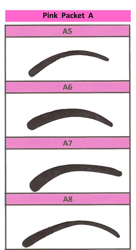 Eyebrow Stencil Shaping Waxing colouring Kit 4 Pink Packet A Eye brow