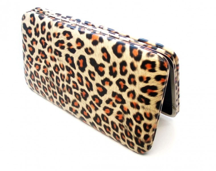 Celebrity Leopard Print Hard Case Flat Frame Wallet Clutch Purse New Opera Style eBay