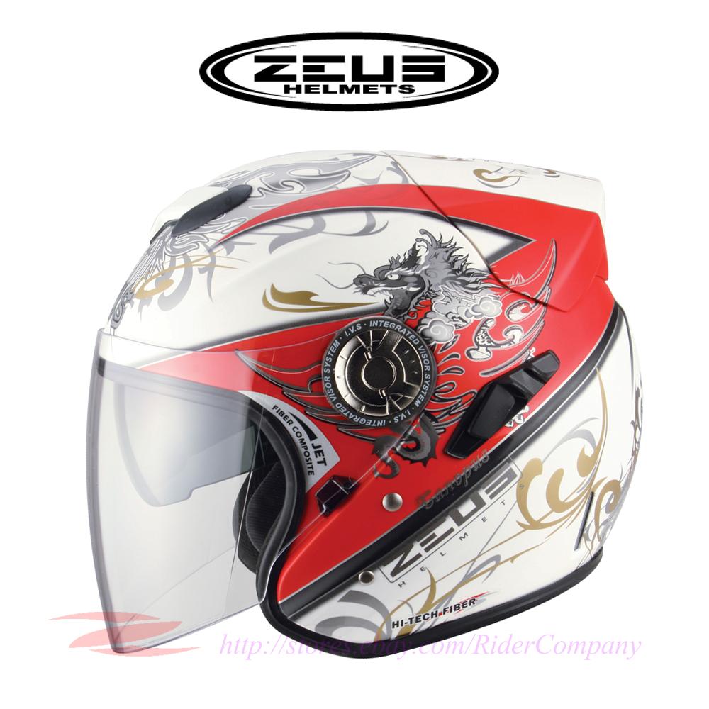 ZEUS ZS-608A Motorcycle Scooter Helmet Fiber Light Weight Jet DOT Safe Approved - Picture 2 of 14