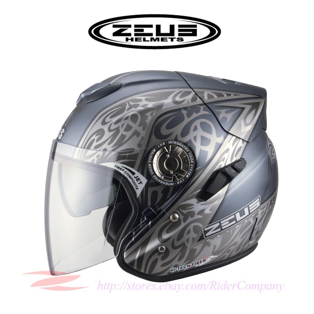 ZEUS ZS-608A Motorcycle Scooter Helmet Fiber Light Weight Jet DOT Safe Approved - Picture 6 of 14