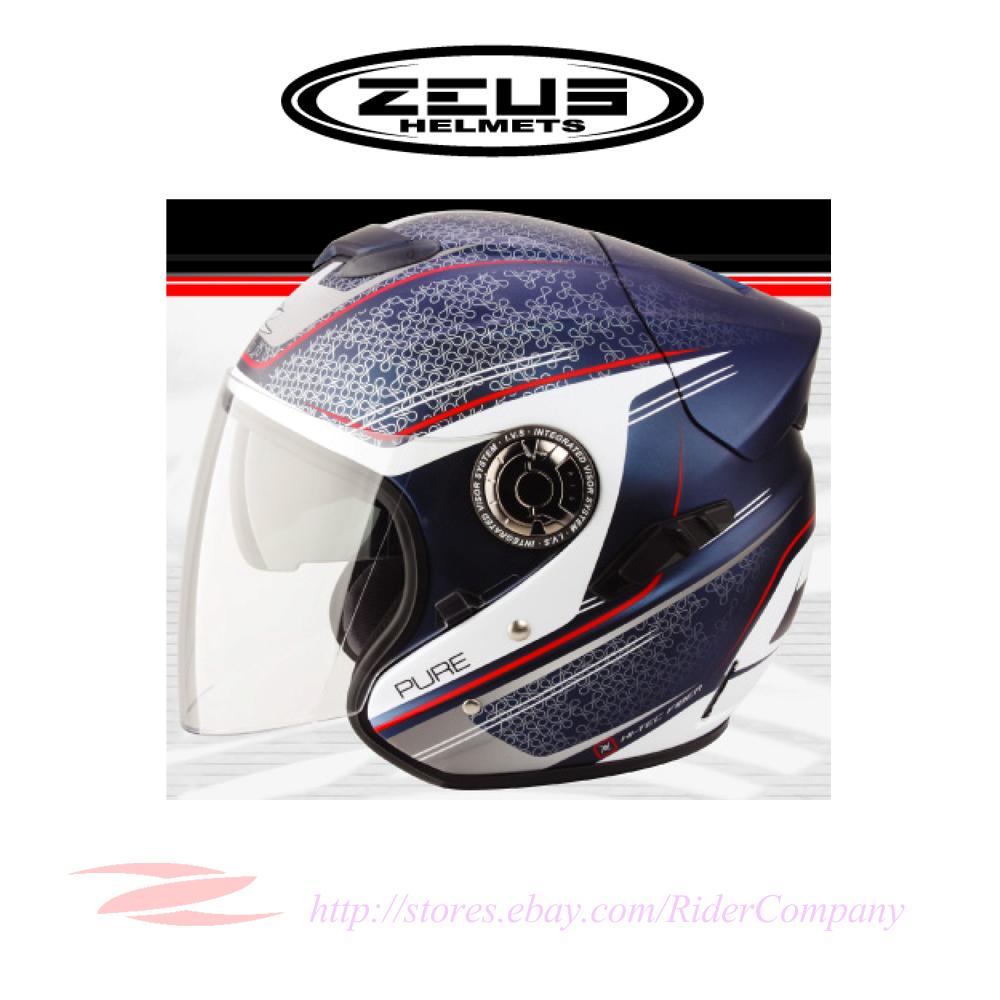 ZEUS ZS-608A Motorcycle Scooter Helmet Fiber Light Weight Jet DOT Safe Approved - Picture 10 of 14