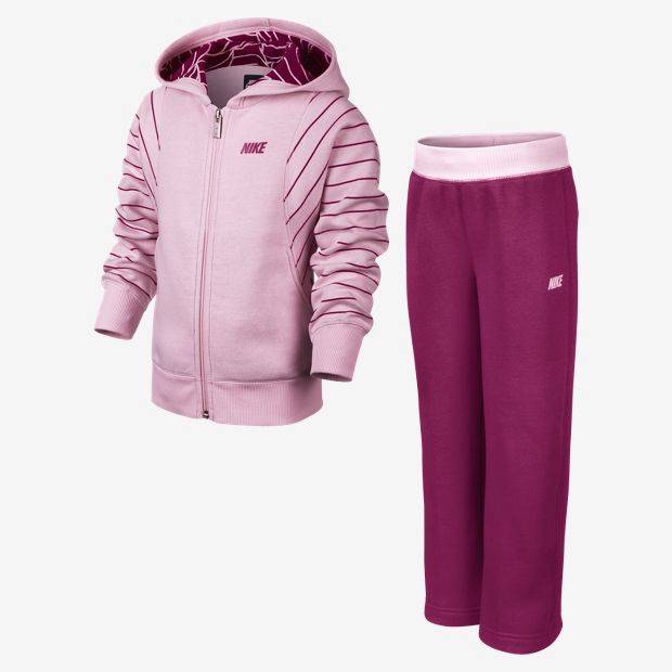 Nike YA76 Kids Little Girls Hooded Fleece Tracksuit Age 58 Years eBay