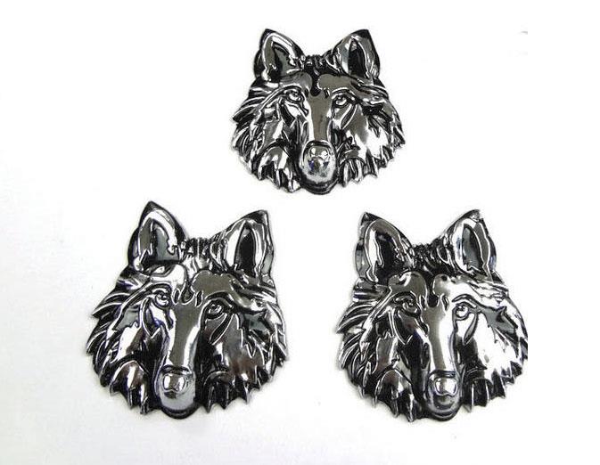 Wolf 3D Chrome Metal Auto Car Motorcycle Logo Sticker Badge Emblem Tail Decals eBay