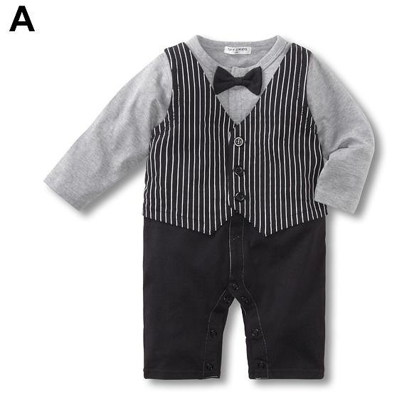 NWT infant toddler boy suit bow tie look one piece jumpsuit romper 6 12 18 24 M eBay
