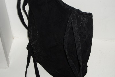 Wilson Leather Leather Handbags on Wilsons Leather Black Suede Pattern Shoulder Cross Body Bag Handbag
