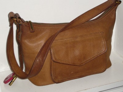 FOSSIL Buttery Soft Distressed Saddle Brown Leather Shoulder Bag Handbag Purse | eBay
