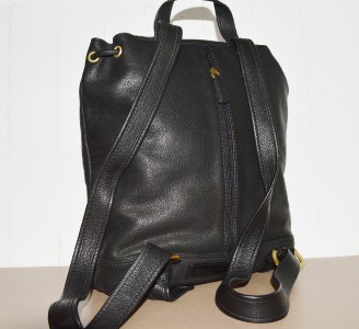Fossil XL Buttery Soft Black Leather Drawstring Backpack Daypack Sling Bag Mint | eBay