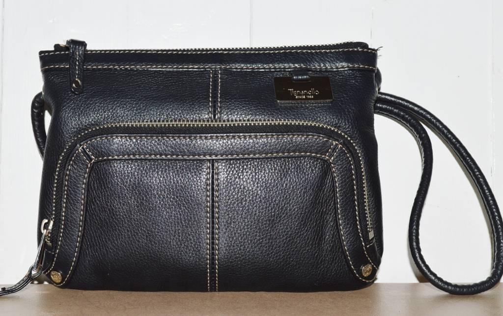 TIGNANELLO Black Leather Crossbody Messenger Bag Handbag Purse EUC | eBay
