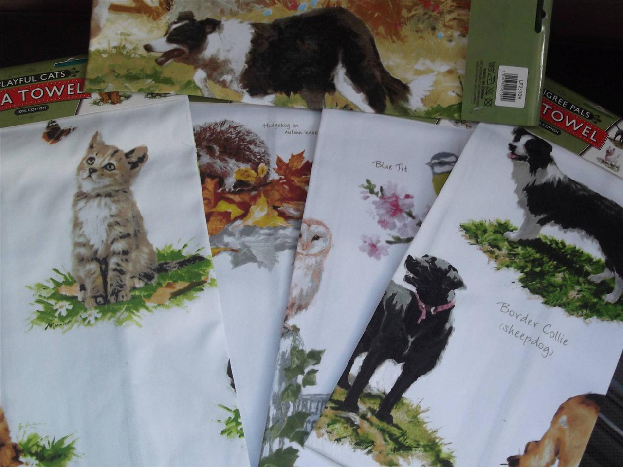 Animal Tea Towels Cat Tea Towel Dog Tea Towel Bird Tea Towel Wildlife