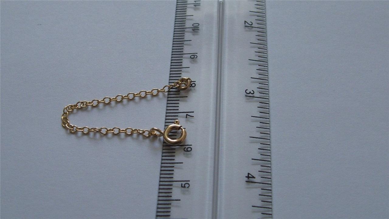 9Ct Gold necklace necklet extender safety chain 6mm Bolt ring 1 8