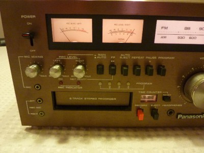 Vintage Panasonic RA-6600 AM FM Stereo Receiver Amplifier 8-Track