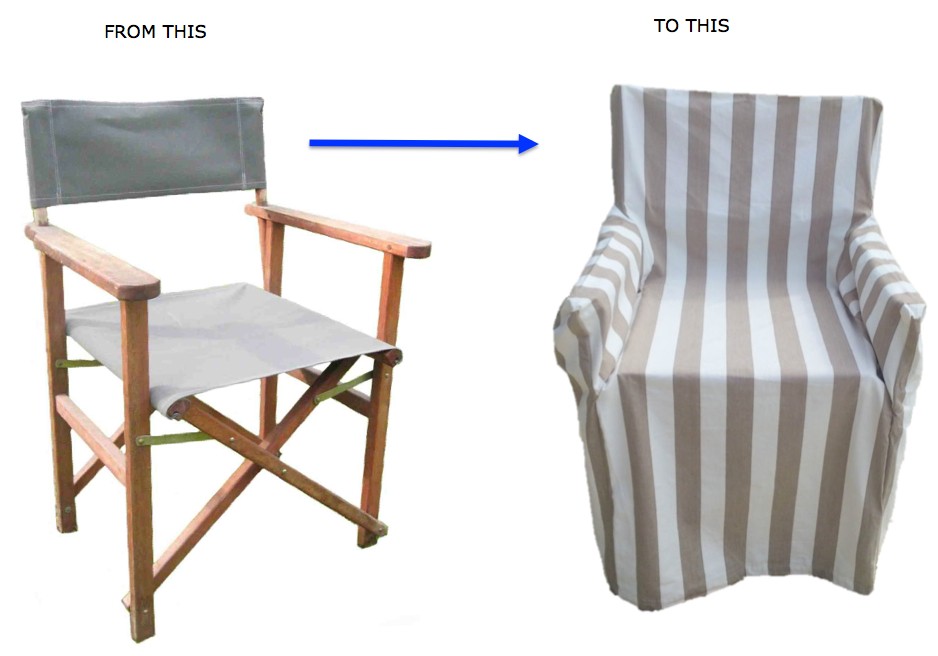 DIRECTORS CHAIR COVER New 100 Cotton O'Hara Beach Stripe Outdoor Chair