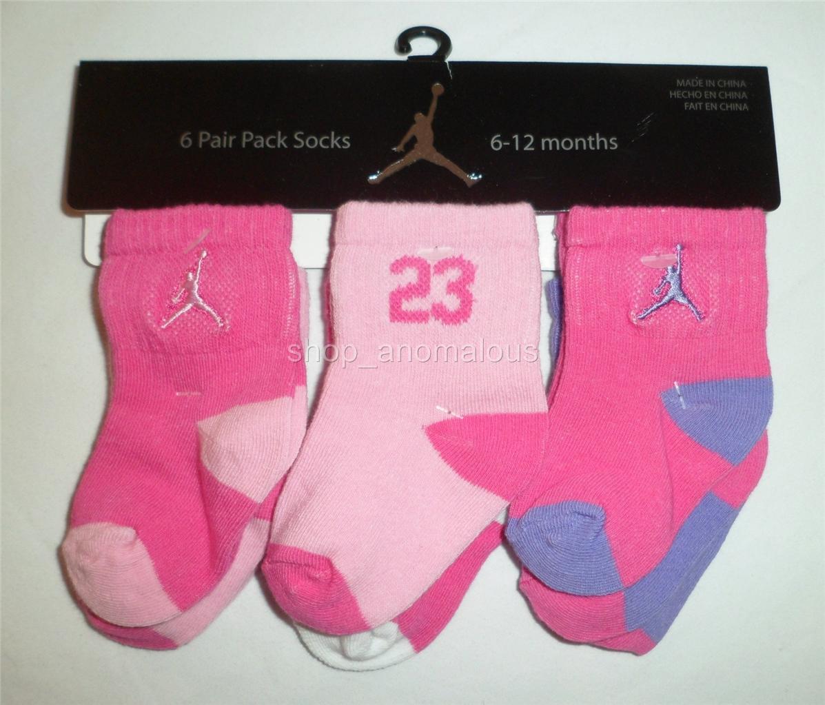 Nike Air Jordan Baby Infant Girl Crib Shoes Booties Socks 6 12M Months