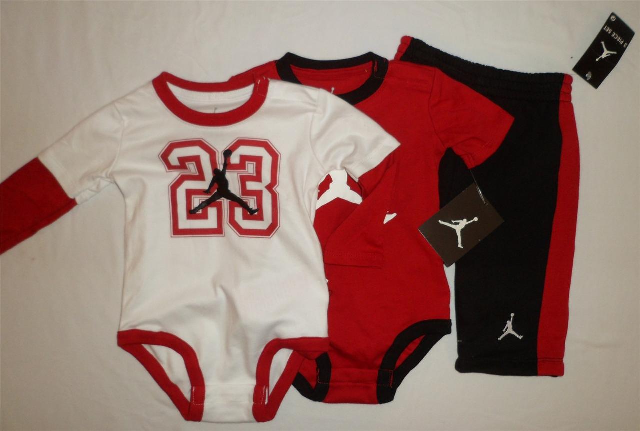 NWT NIKE Air JORDAN Baby Boys Bodysuit Romper Pants Outfit Set Clothes SZ 12M | eBay