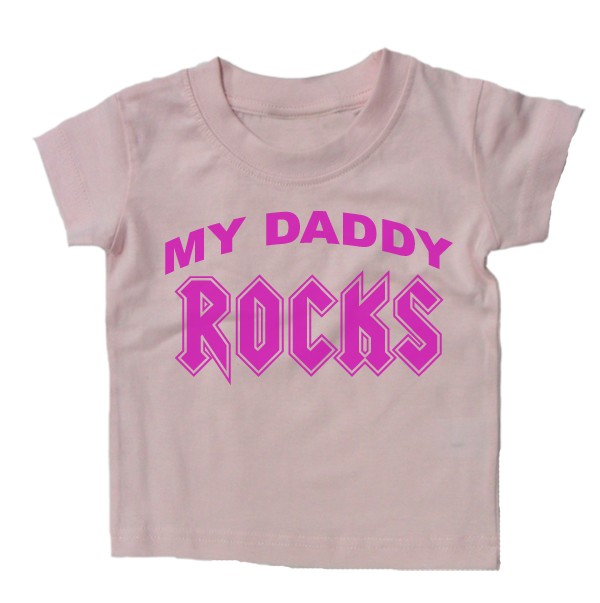Baby Shirt Daddy Rocks Funny Slogan Kids Gift Baby Shirt Daddy Rocks Funny Slogan Kids Gift