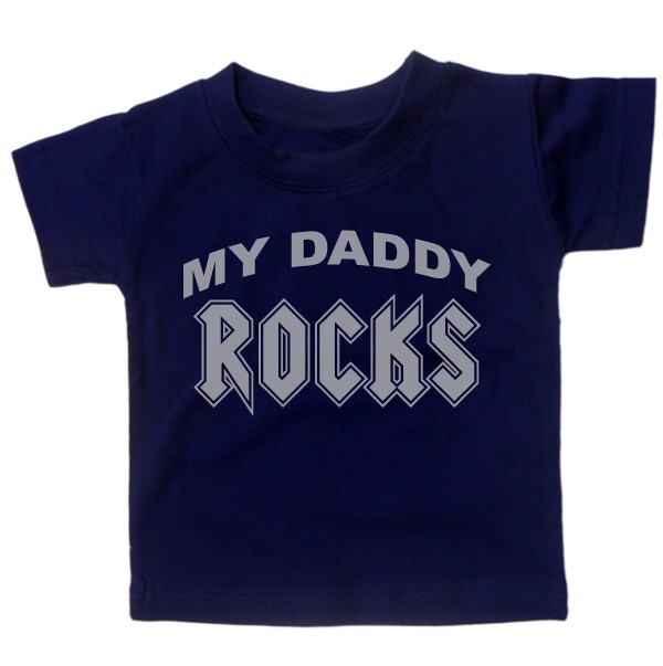 Baby Shirt Daddy Rocks Funny Slogan Kids Gift Baby Shirt Daddy Rocks Funny Slogan Kids Gift