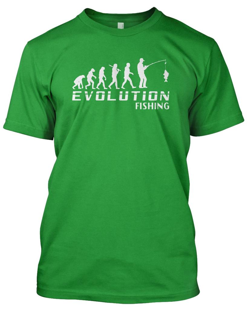 'EVOLUTION FISHING' TShirt Mens Unisex Christmas Gift Angler SAGE