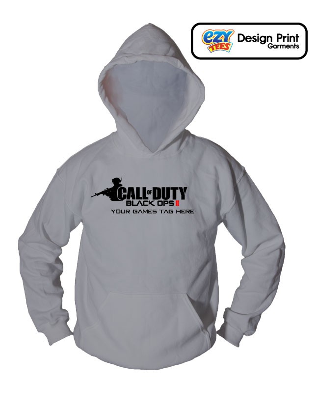 DUTY Black Ops 2 HOODIE PERSONALISE WITH GAMES TAG Xbox PS3 MENS KIDS