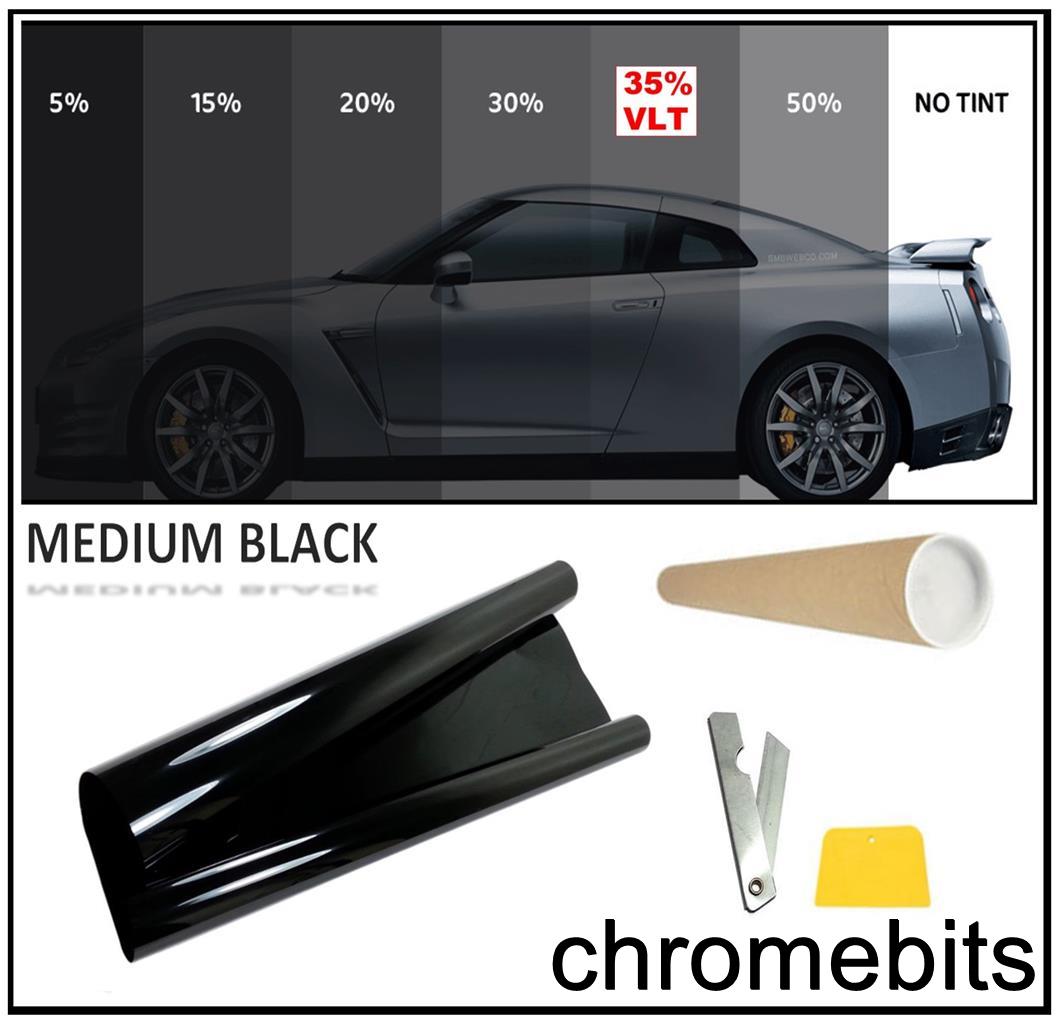 TINTING WINDOW TINT FILM KIT MEDIUM BLACK 35 3M x 50CM eBay