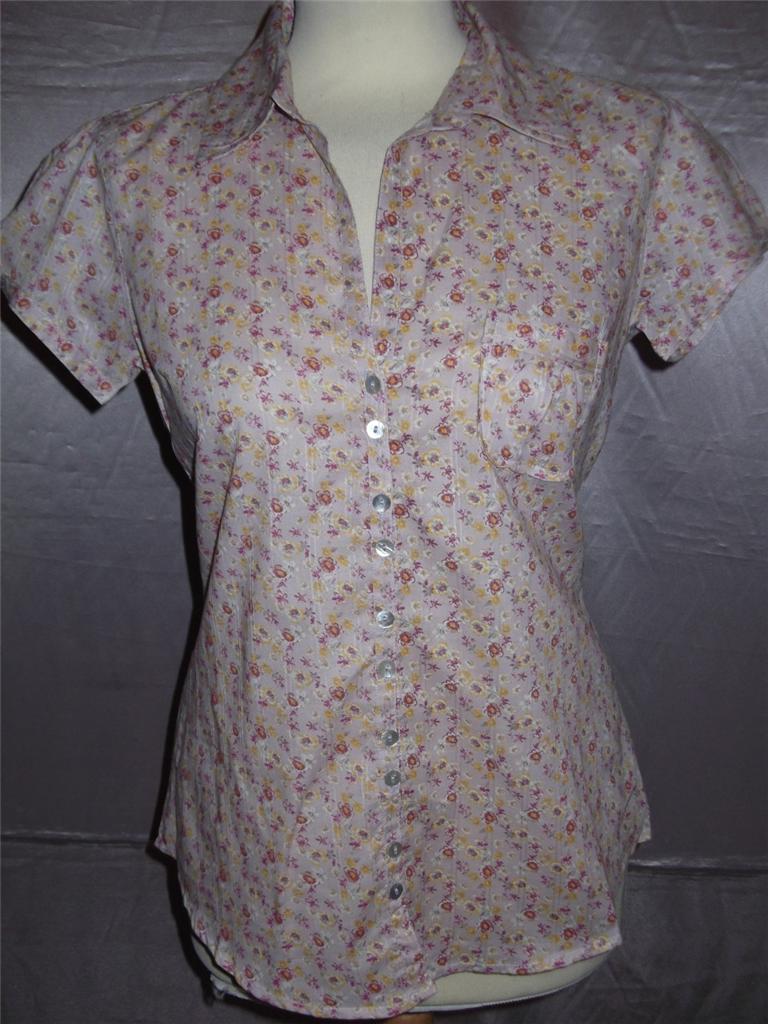 pale lilac,jade green new next pale lilac/pink ditsy floral cotton short sleeve shirt