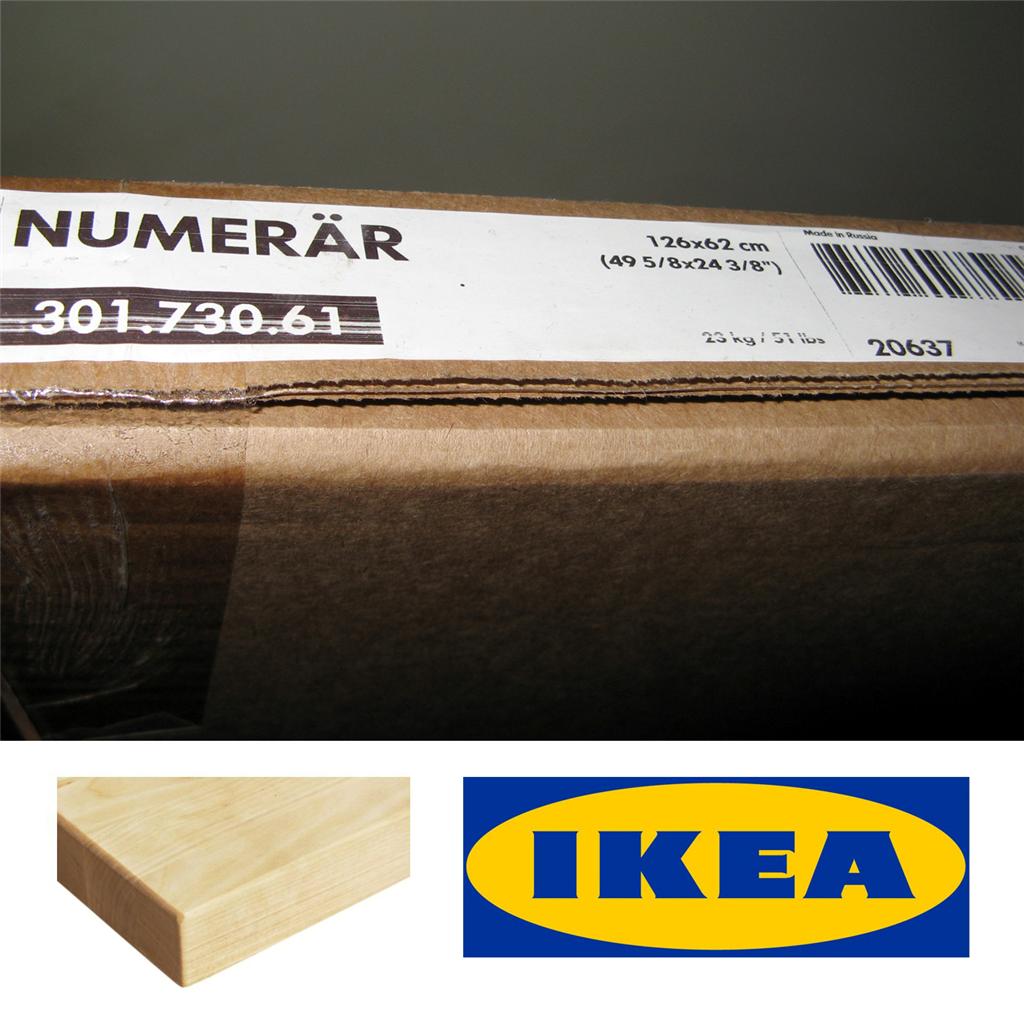 NEW IKEA NUMERAR BIRCH TIMBER WORKTOP KITCHEN TABLE BAR BENCH TOP UTBY