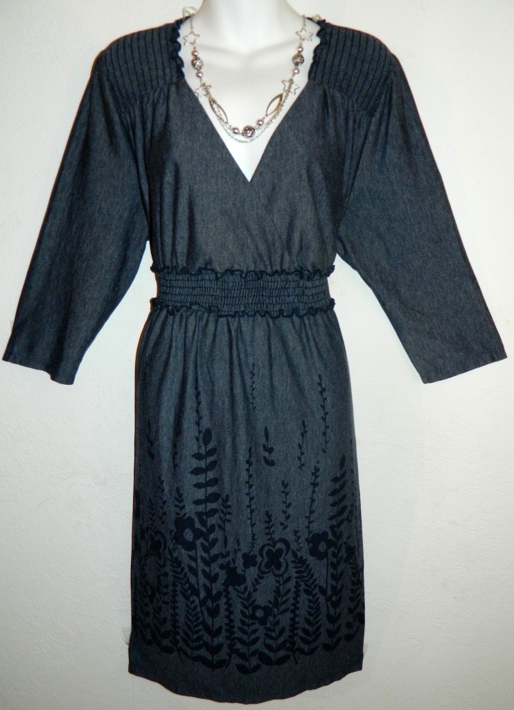 Just My Size - Women's Plus Easy Dressing Ruched V-Neck Dress