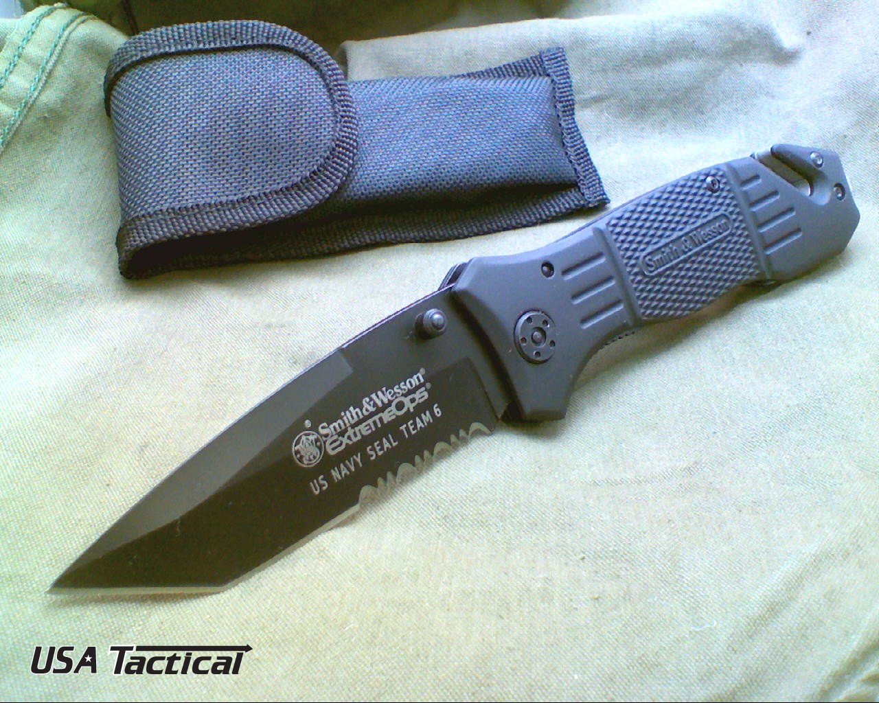 SMITH & WESSON NAVY SEAL TEAM 6 EMS FOLDING POCKET KNIFE POLICE FIRE