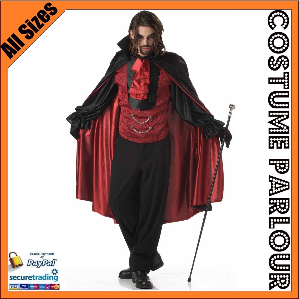 Count Dracula Costume Large For Halloween Vampire Fancy Dress