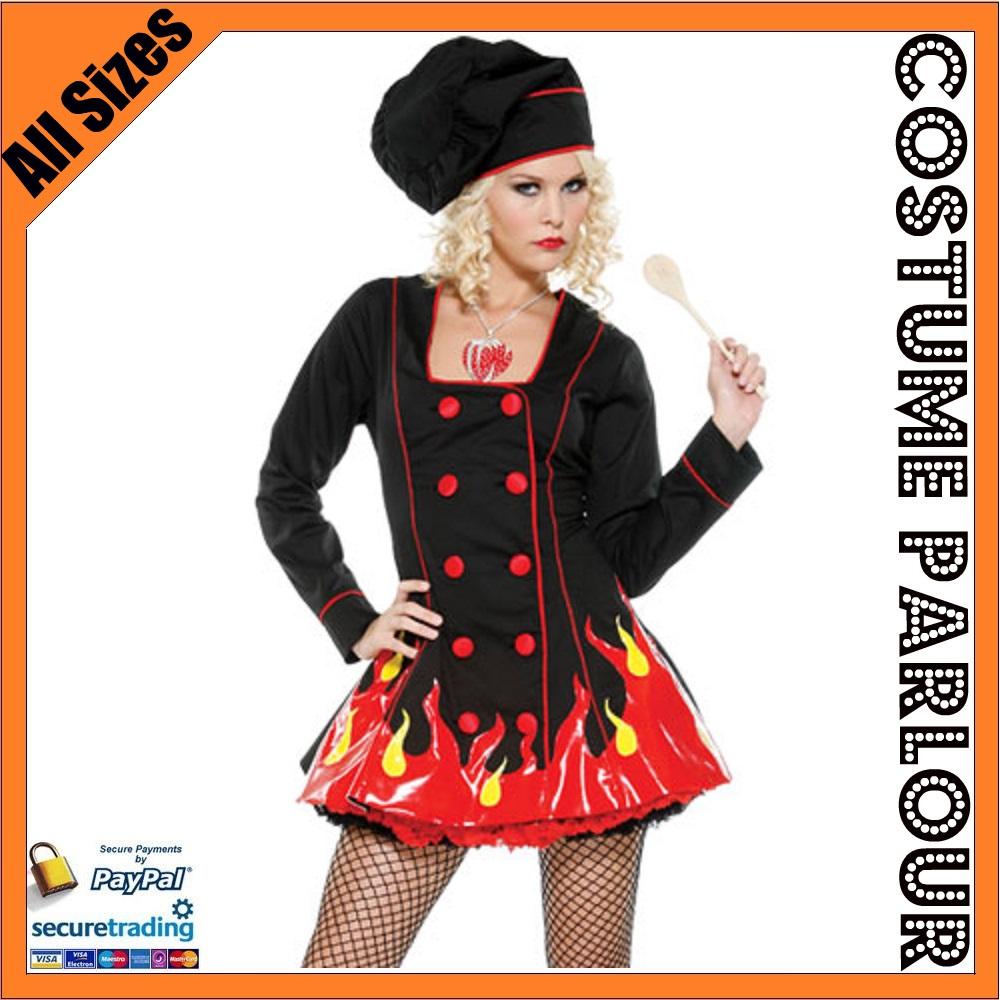 Chef Halloween Costume
 Womens MasterChef Cook Chef Kitchen Halloween Fancy Dress Costume All