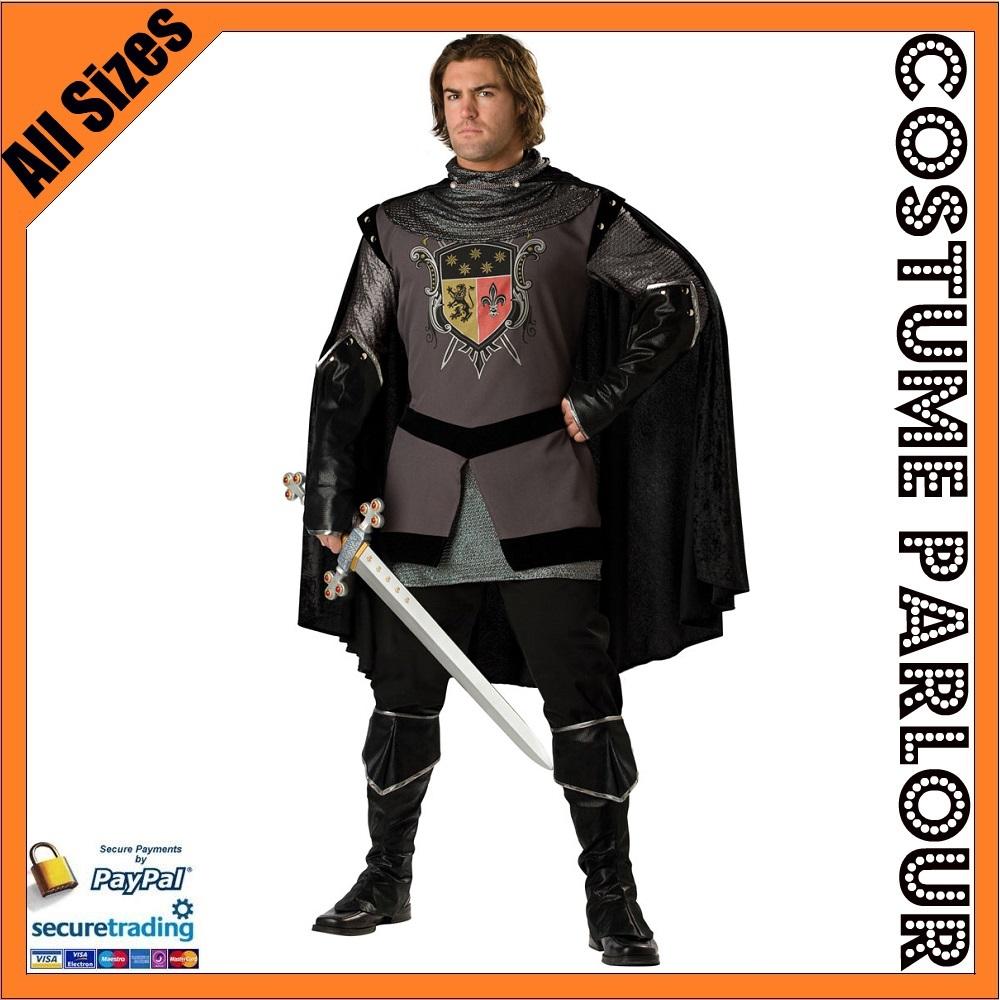 Mens Medieval Dark Knight King Arthur Game Of Thrones Costume All Sizes