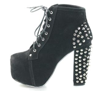 womens punk rock lace up platform heels ankle boots shoes