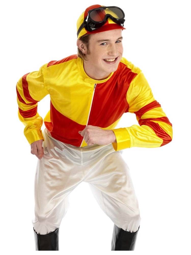 Adults Red and Yellow Jockey Silks Horse Racing Fancy Dress Costume eBay