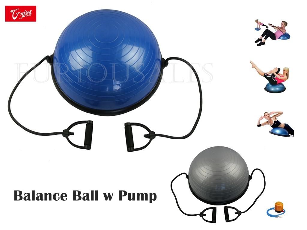 New BOSU GYM Balance Ball Fitness exercise sport with resistance strap pump eBay