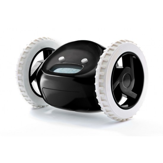 Clocky Alarm Clock on Wheels Runaway Clock Black Aqua or Chrome by