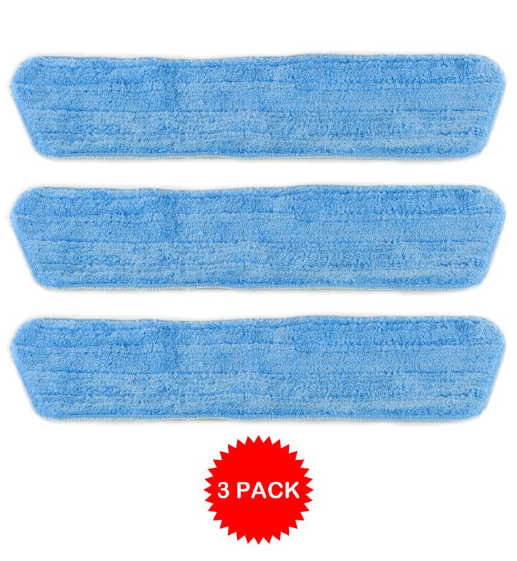 3 Blue Microfiber Dust Mop Pads Refill Fits Starfiber, Bona, Libman, ScothBrite eBay