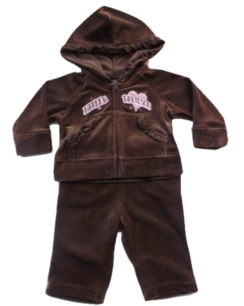 HarleyDavidsonInfantBabyGirls2pcVelourWarmUpSuitApparel
