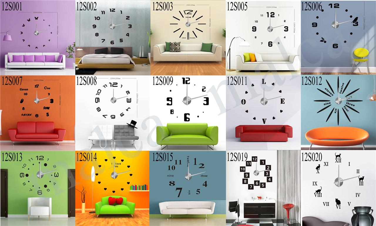 New Modern Frameless Large Wall Clock DIY Your Own Style Interior