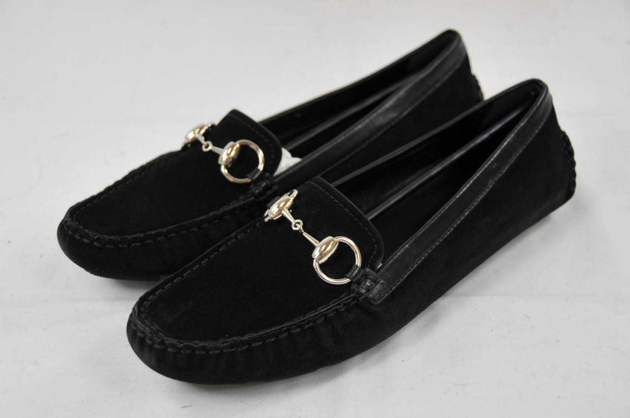 black patent driving mocs