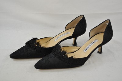 manolo blahnik black lace