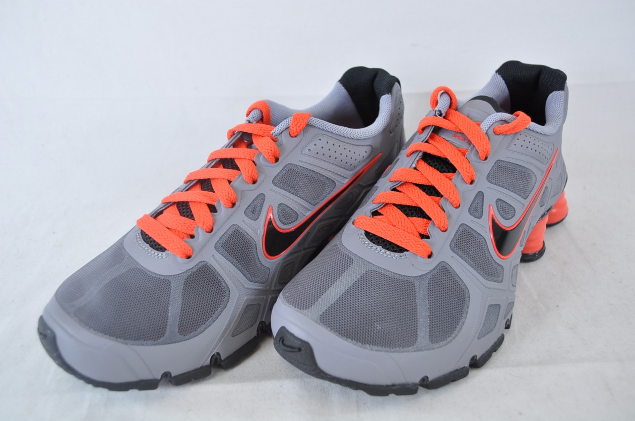 nike shox grey and orange