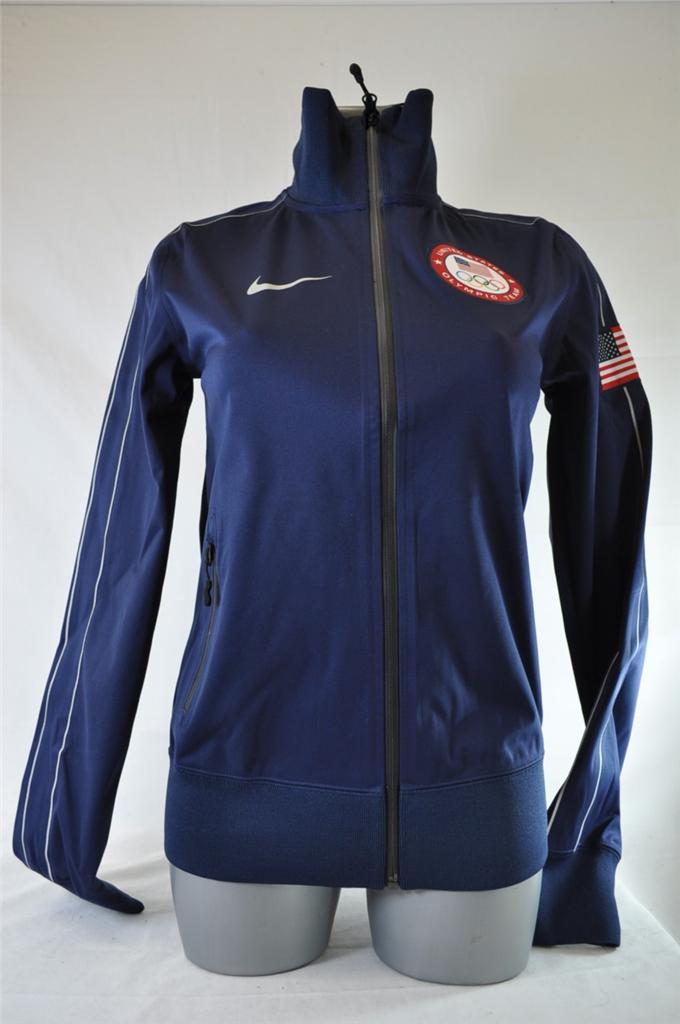 NIKE USA OLYMPICS WOMENS N98 NAVY BLUE TRACK JACKET 528958 451 eBay