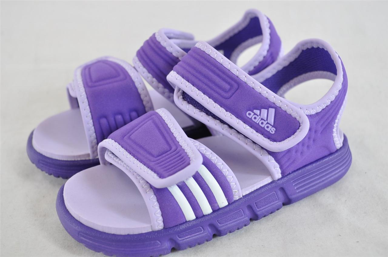 ADIDAS AKWAH 7 I G41548 DARK/LIGHT PURPLE OPEN TOE VELCRO STRAPS SLIDES SANDALS | eBay