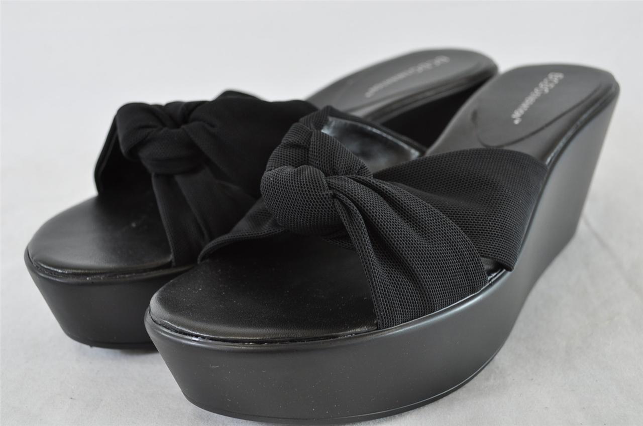 bcbg black flat sandals