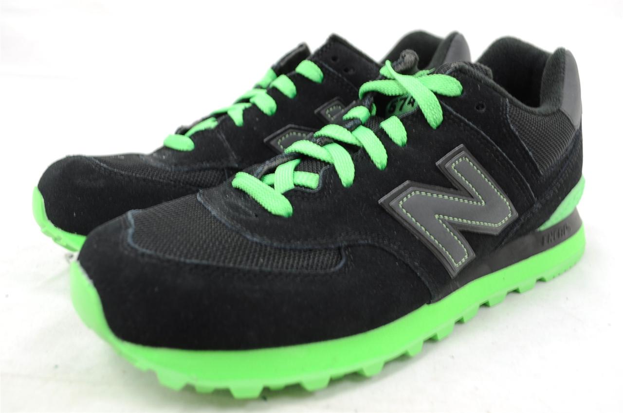 NEW BALANCE ML574NNG 574 BLACK/NEON GREEN WALKING/RUNNING SHOE SUEDE eBay
