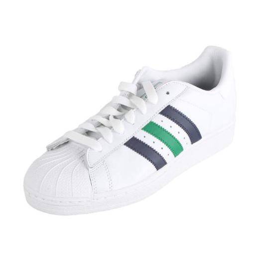 ADIDAS SUPERSTAR 2 SHELL TOE G59928 WHITE/NEW NAVY BLUE/FAIRWAY GREEN - LEATHER | eBay