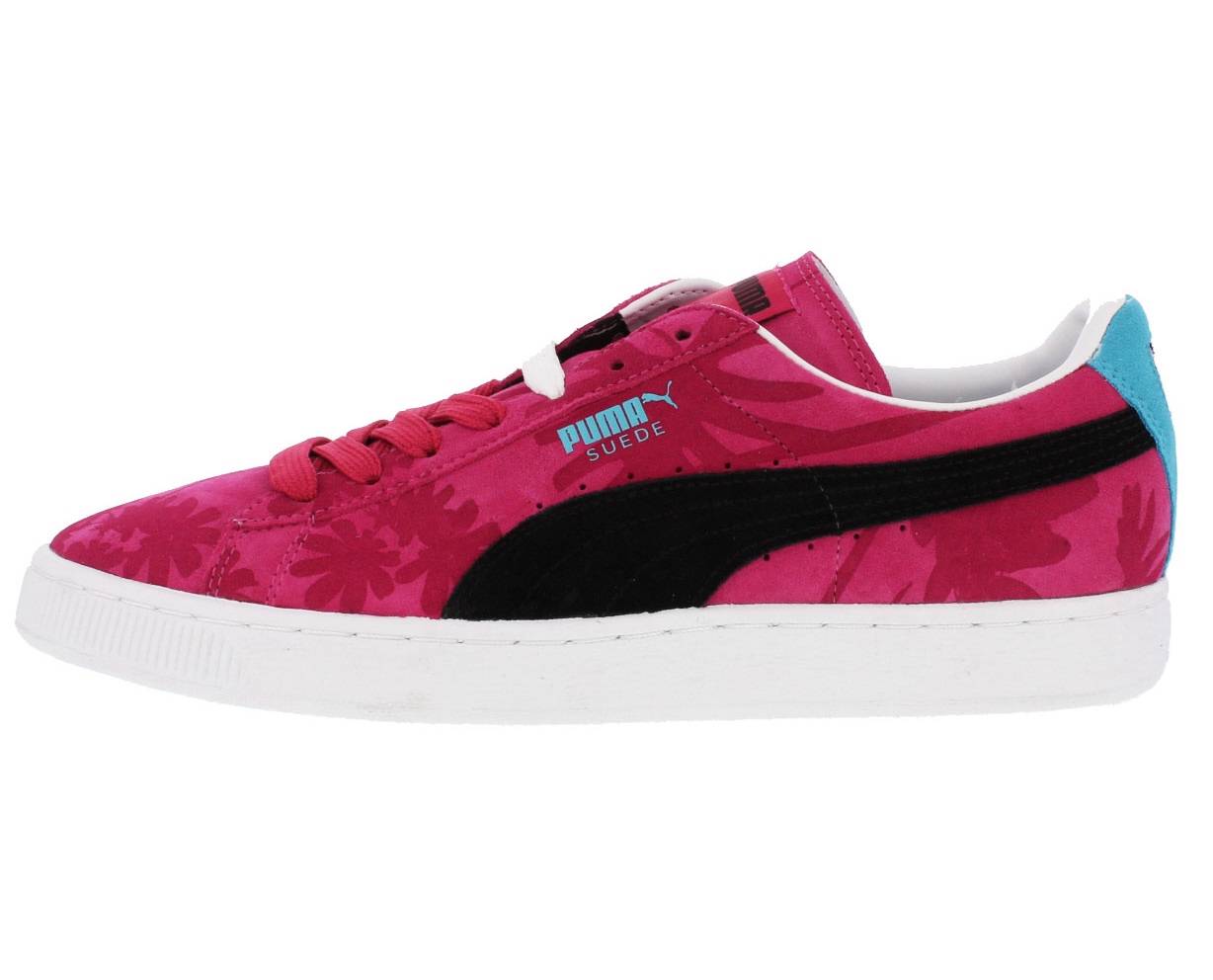 puma suede black and pink
