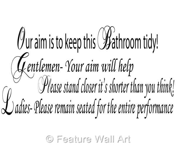 YOUR AIM WILL HELP, Bathroom wall art, stickers, WA0054 eBay