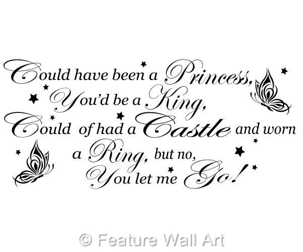 Coldplay & Rhianna Princess Of China Song Lyrics Wall Art Decal Sticker